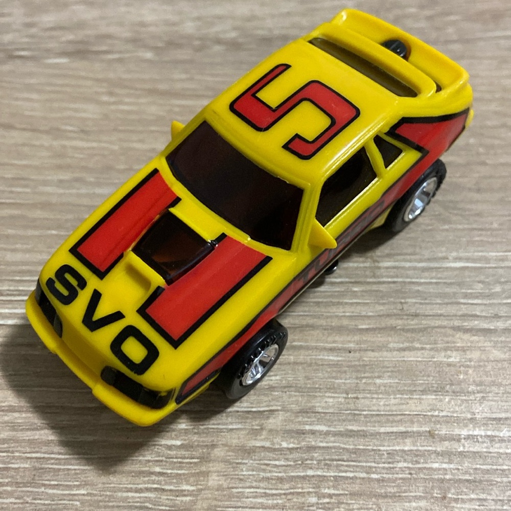 Vintage Toy Car Playskool Supersonic Transport Yellow Ford Mustang SVO Turbo